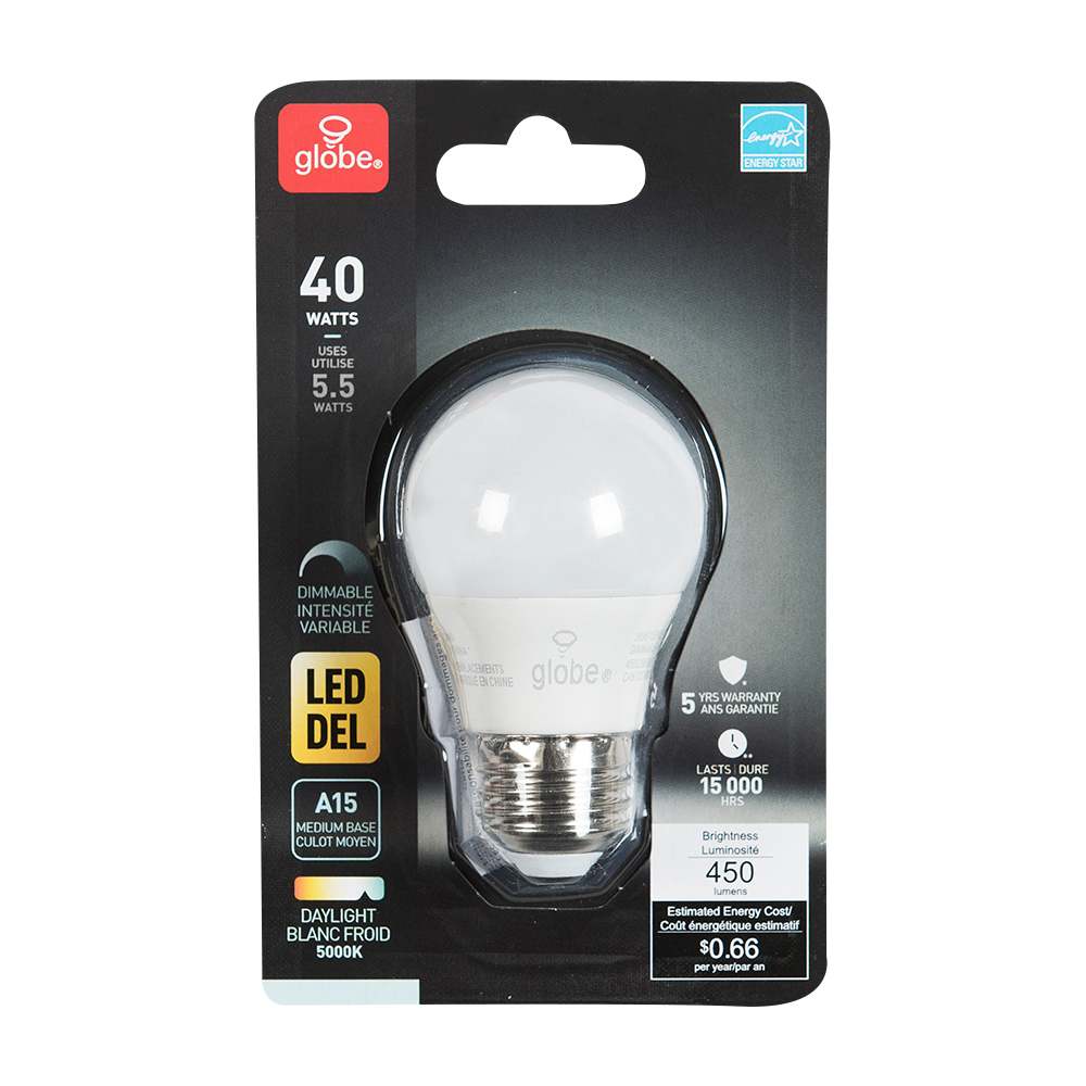 Ampoule DEL A15, 5,5 W blanc froid