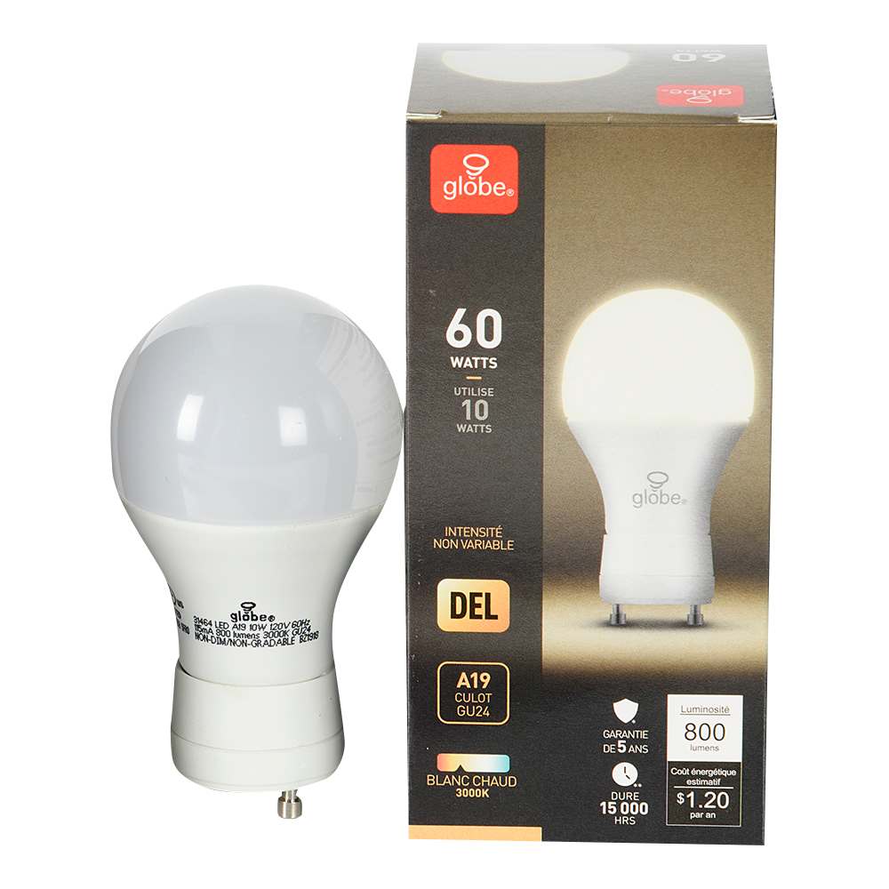 Ampoule DEL A19 blanc chaud 10 W