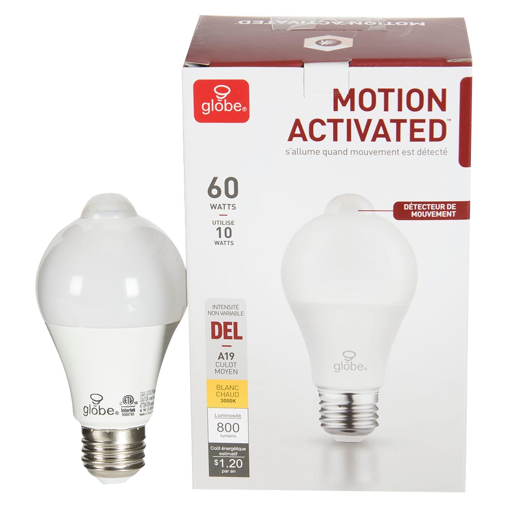 Ampoule DEL avec détecteur de mouvements 10 W
