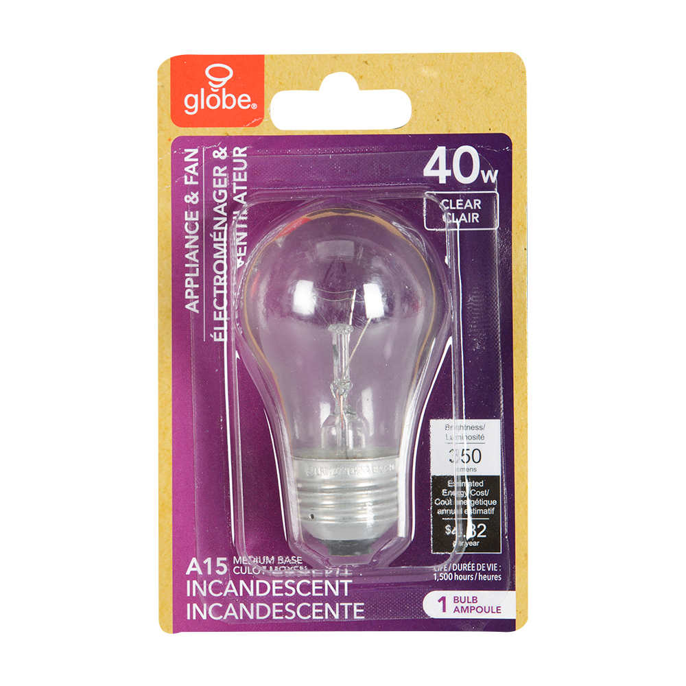 A15 Incandescent Appliance & Fan Light Bulb40 W