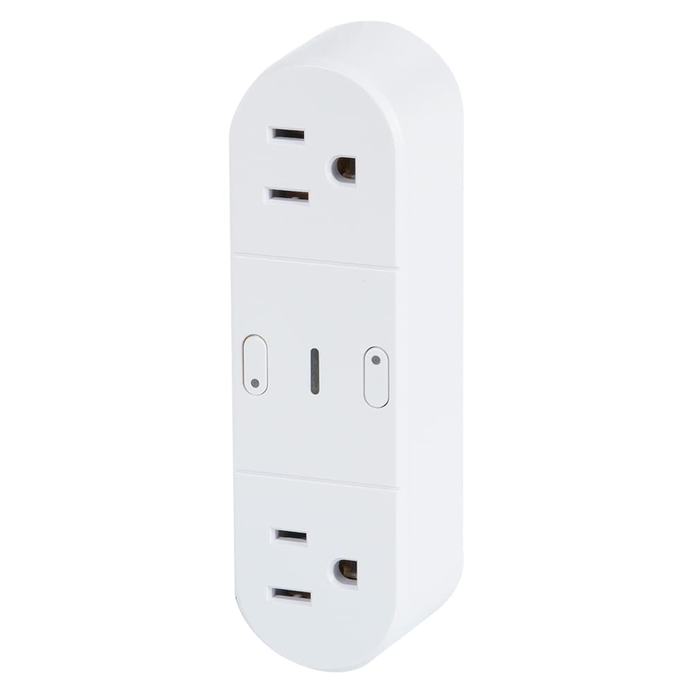 2-Outlet Smart Wall Adapter White