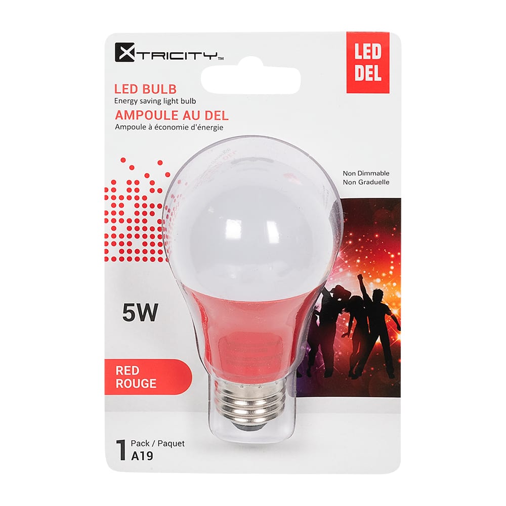 A19 LED Light Bulb Red 6 W