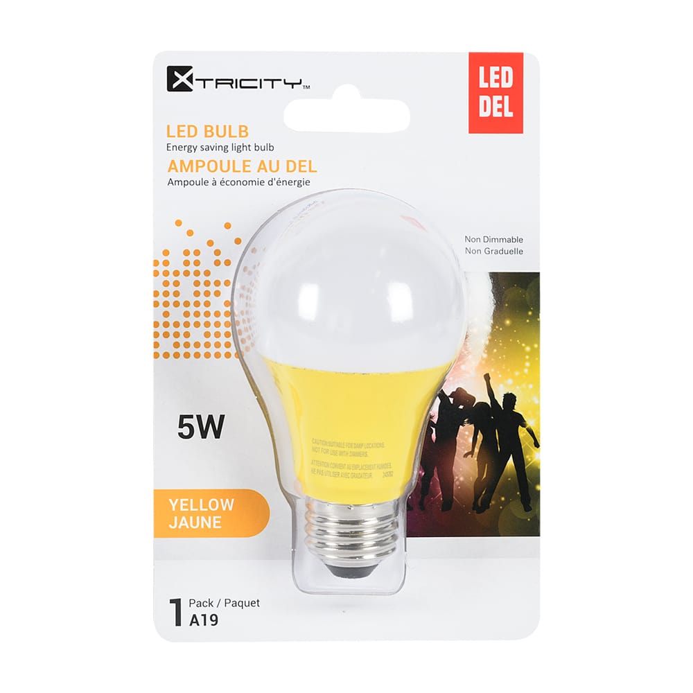 Ampoule DEL A19 jaune 5 W