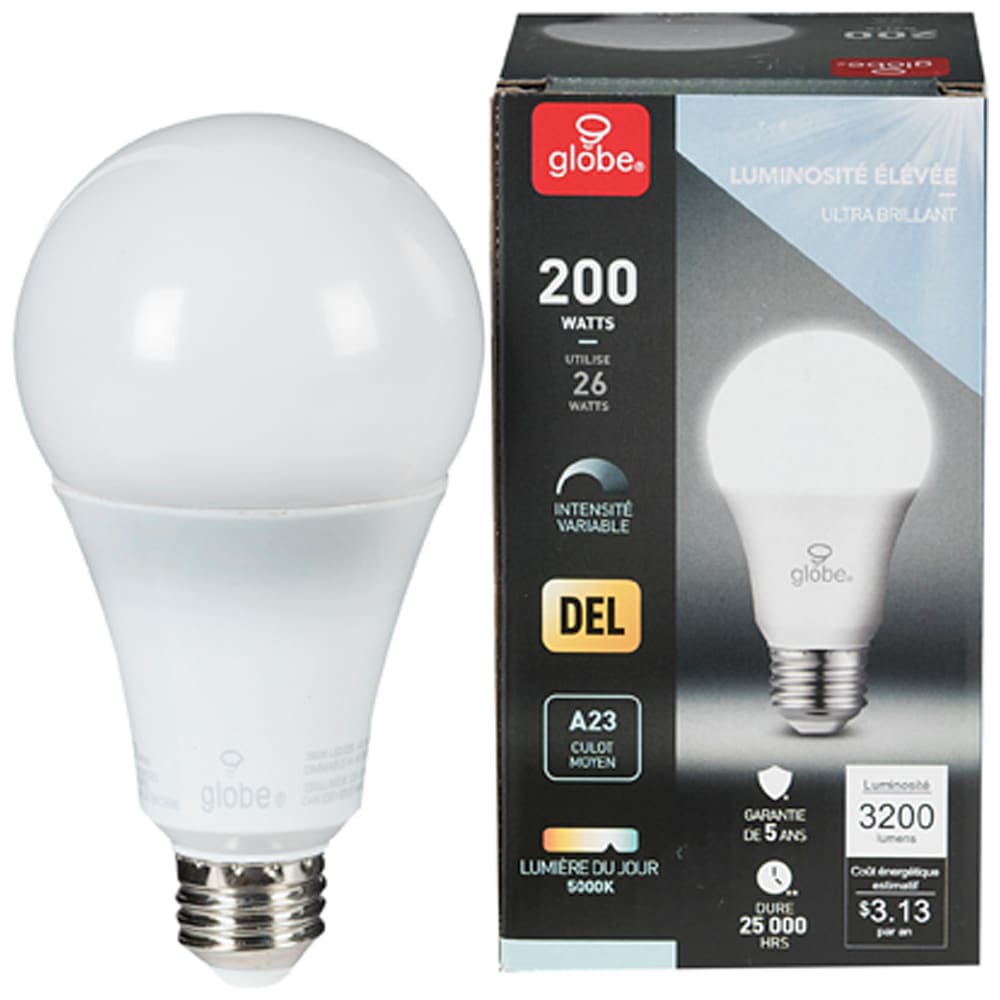 Ampoule DEL A23 lumière du jour 26 W