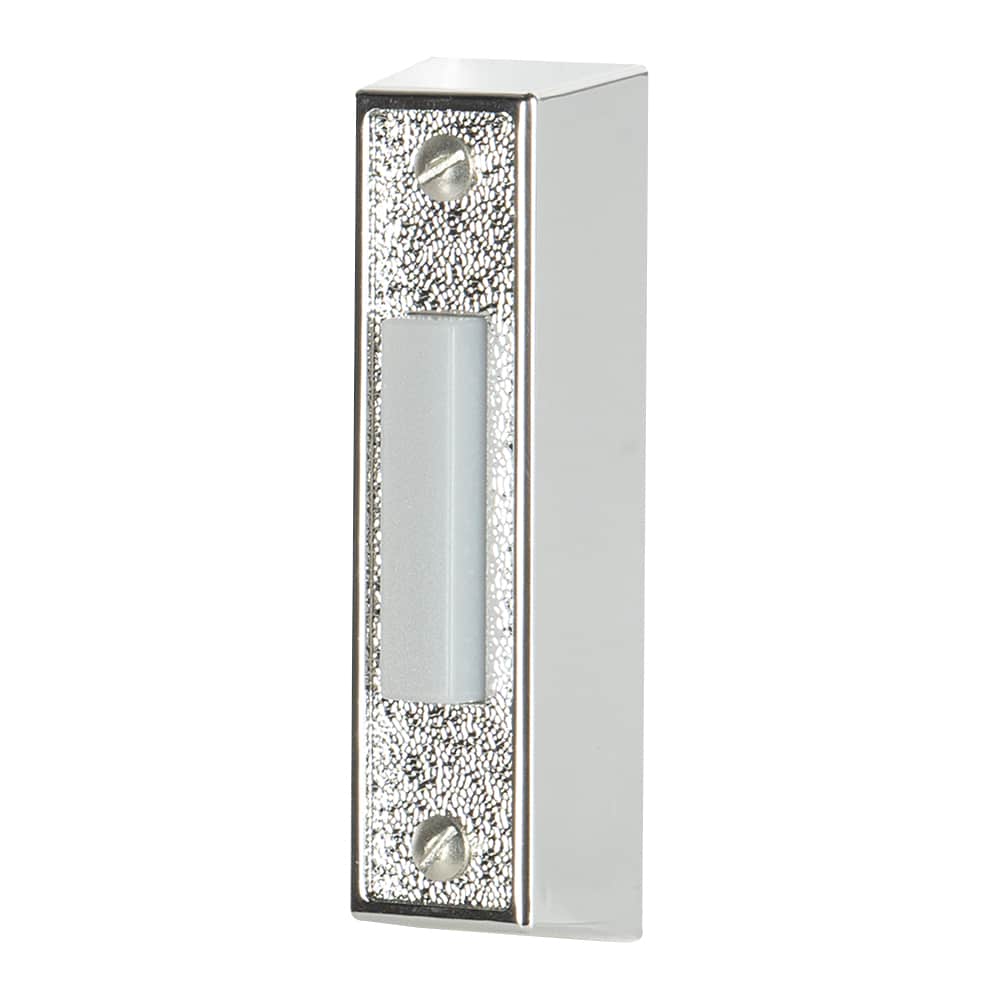 Bouton de sonnette lumineux câblé argent