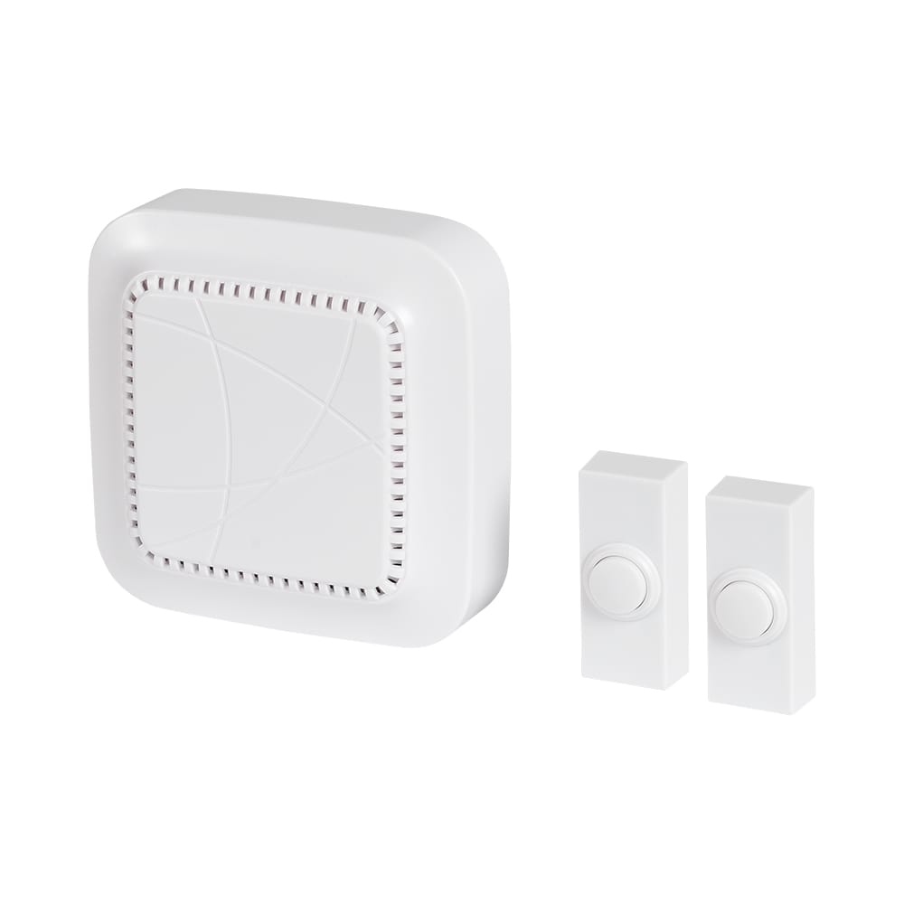 Carillon et boutons de sonnette sans fil blanc