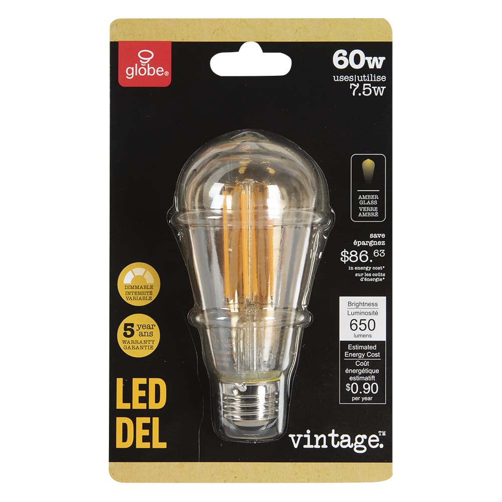 Ampoule Vintage DEL ST19, 7,5 W