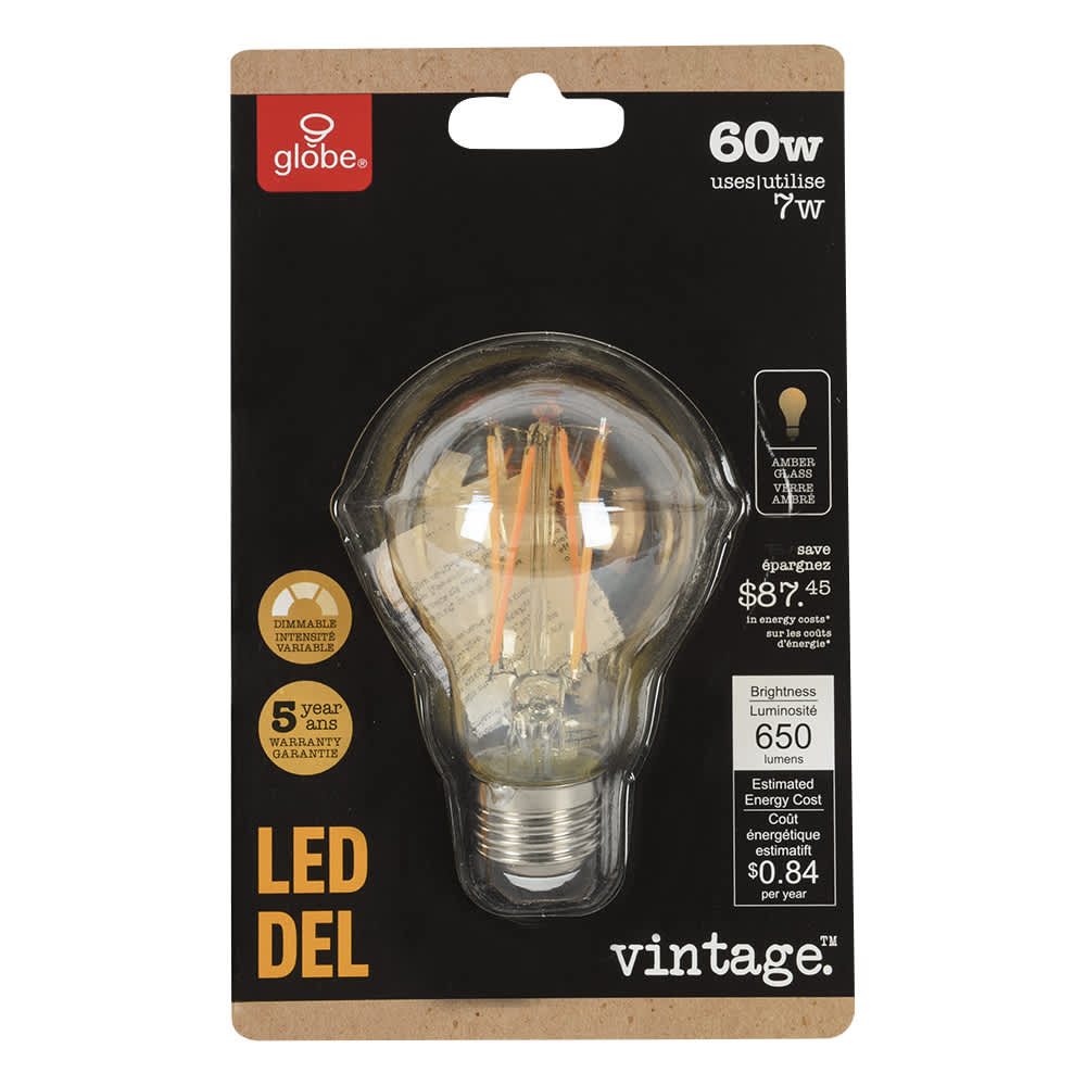 Ampoule Vintage DEL A19, 7 W