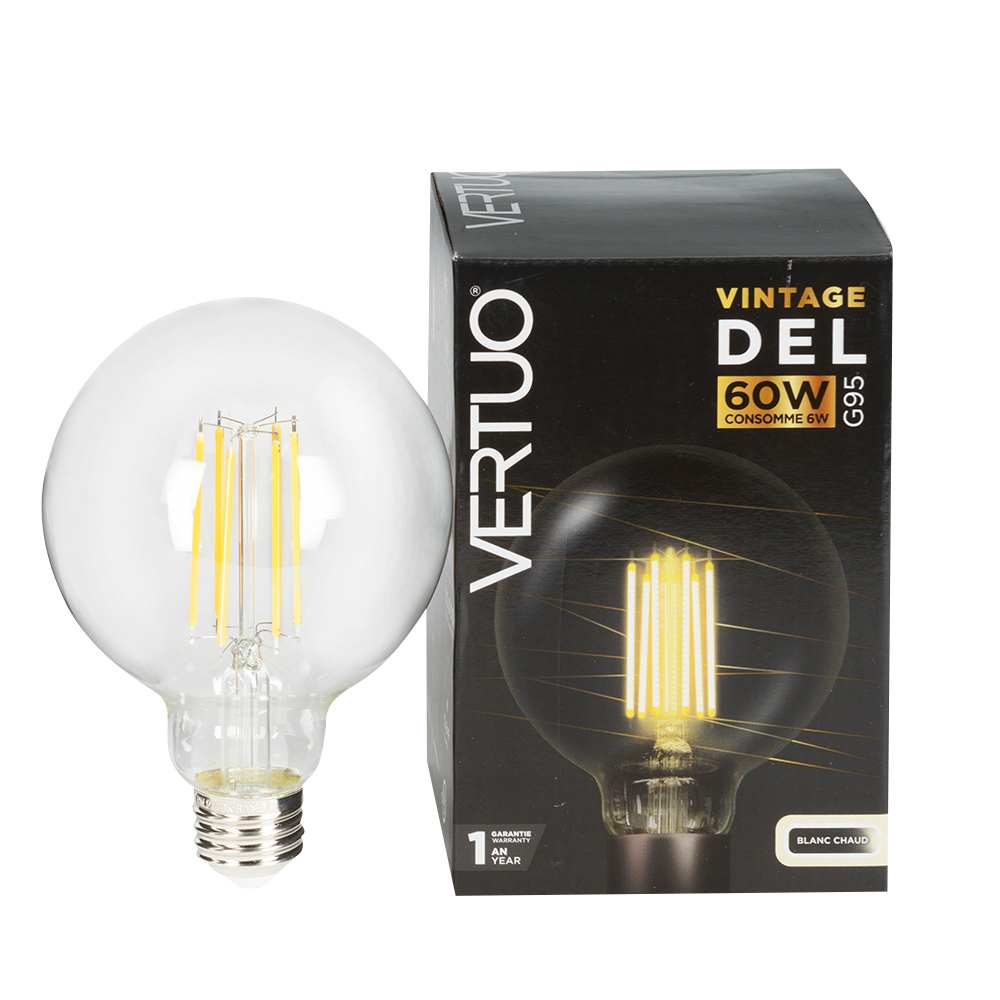 VERTUO LED G95 Vintage Light Bulb 6 W