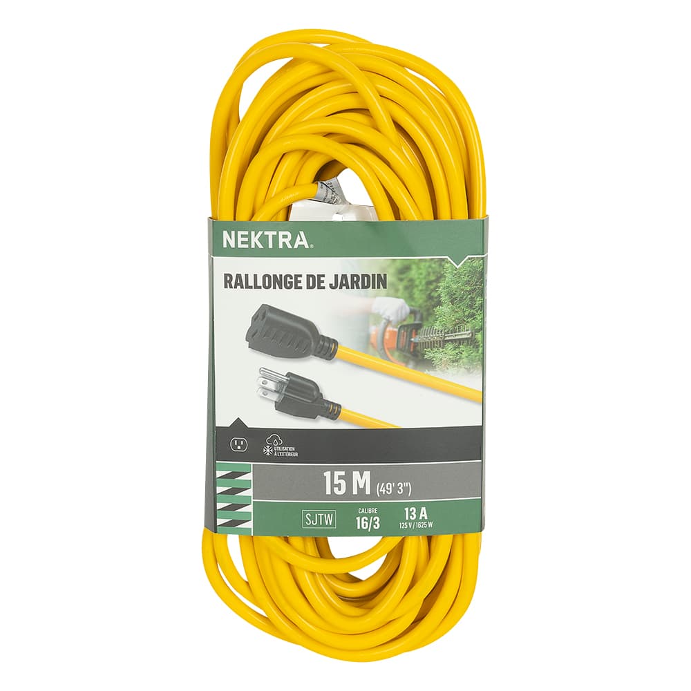 Rallonge électrique d'extérieur de jardin 15 m NEKTRA