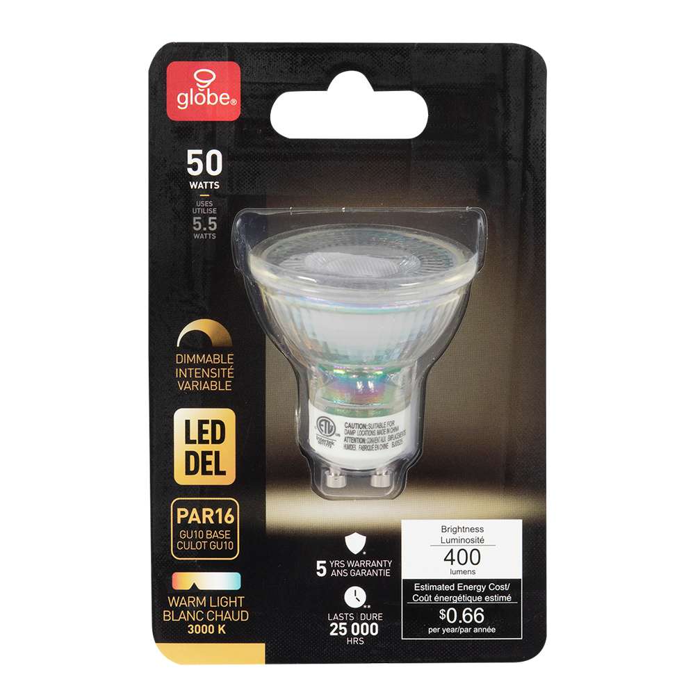 GU10 PAR16 LED Reflector Light Bulb 5.5 W Warm White