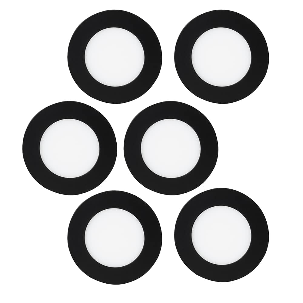 Encastrés DEL ultraminces pour l'extérieur noir 4 po Pqt/6 VERTUO