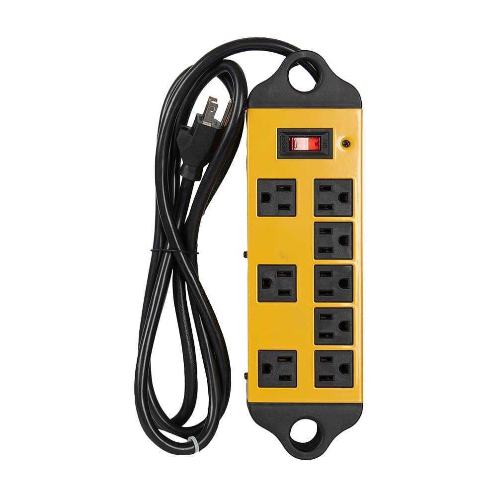 8-Outlet Power Bar Yellow 6 ft.