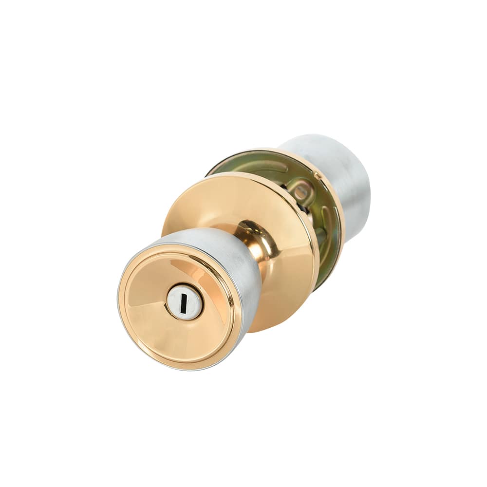 Poignée de porte de salle de bains Beverly chrome satiné et laiton