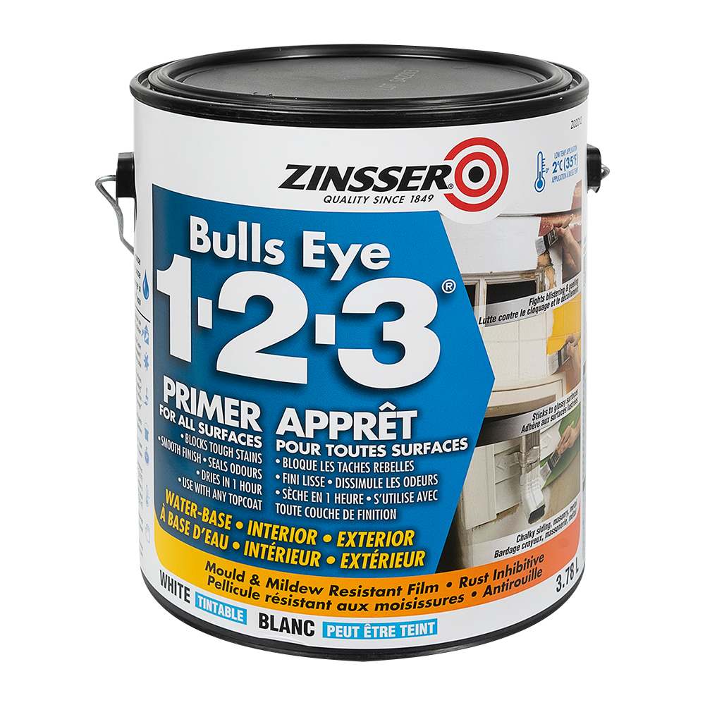 Bulls Eye 1-2-3 Latex Primer Interior and Exterior 3.7 L