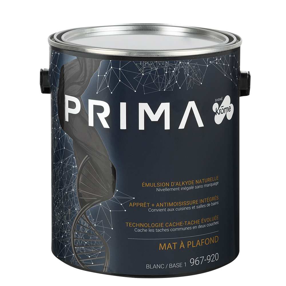 Prima Flat for Ceilings Interior Latex Paint Ultimate White 3.78 L