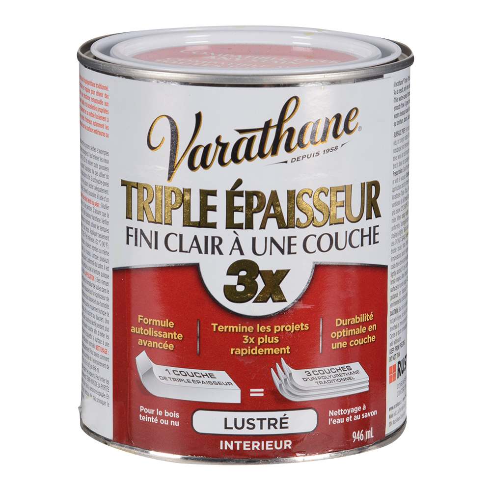 Vernis à base d'eau intérieur 3X Lustré 946 ml