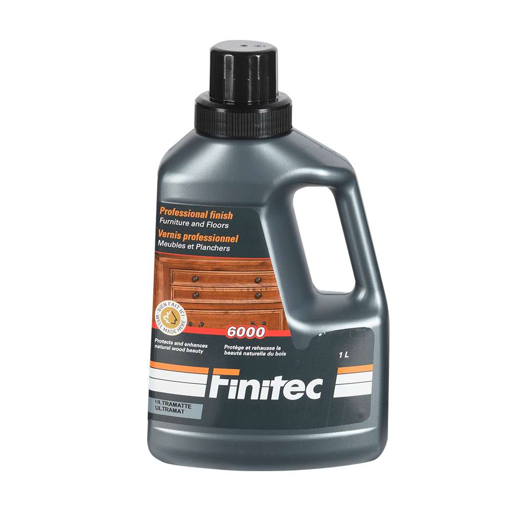 Vernis à l'eau pour meubles et boiseries Finitec 6000 semi-lustré 1 L