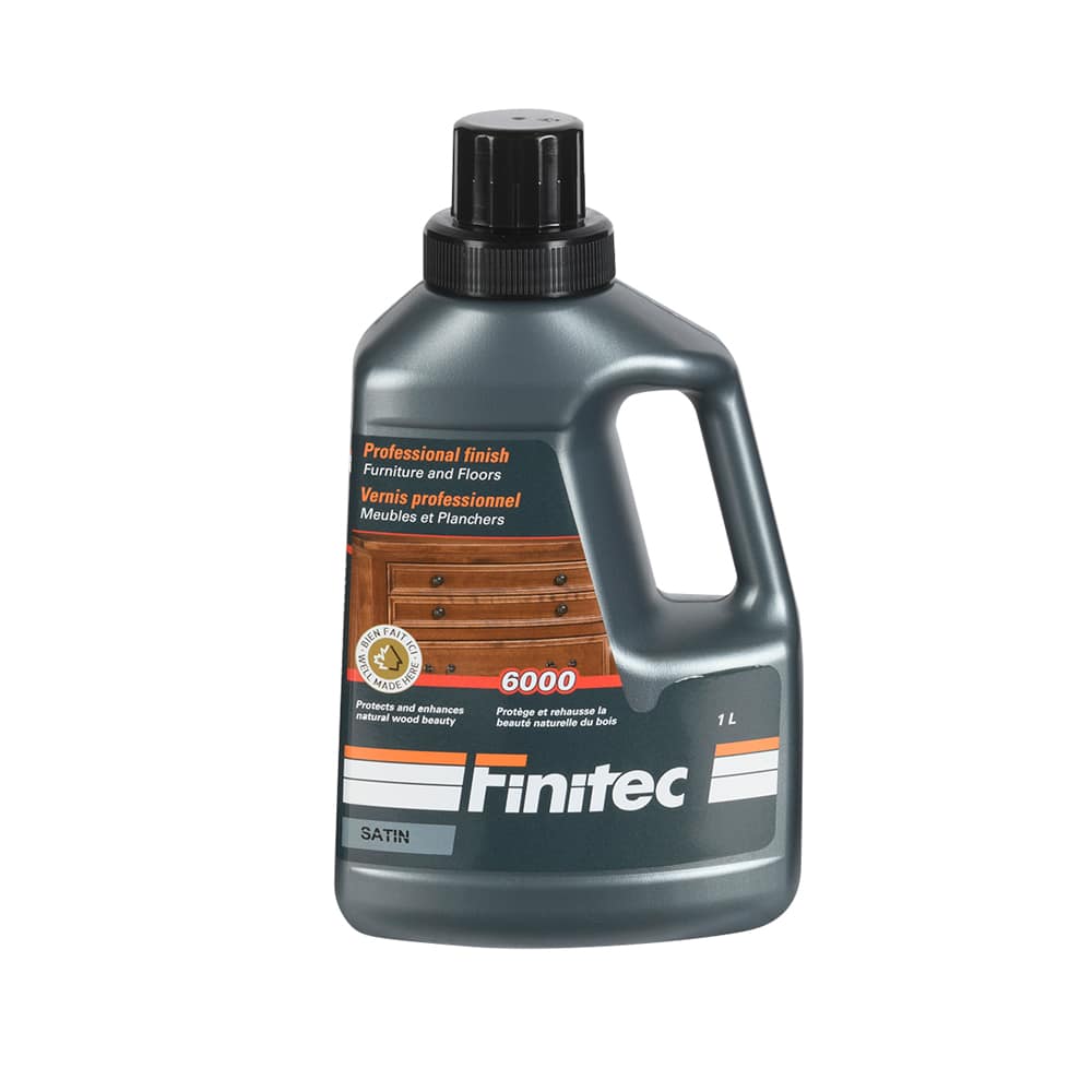 Vernis à l'eau pour meubles et boiseries Finitec 6000 satiné 1 L