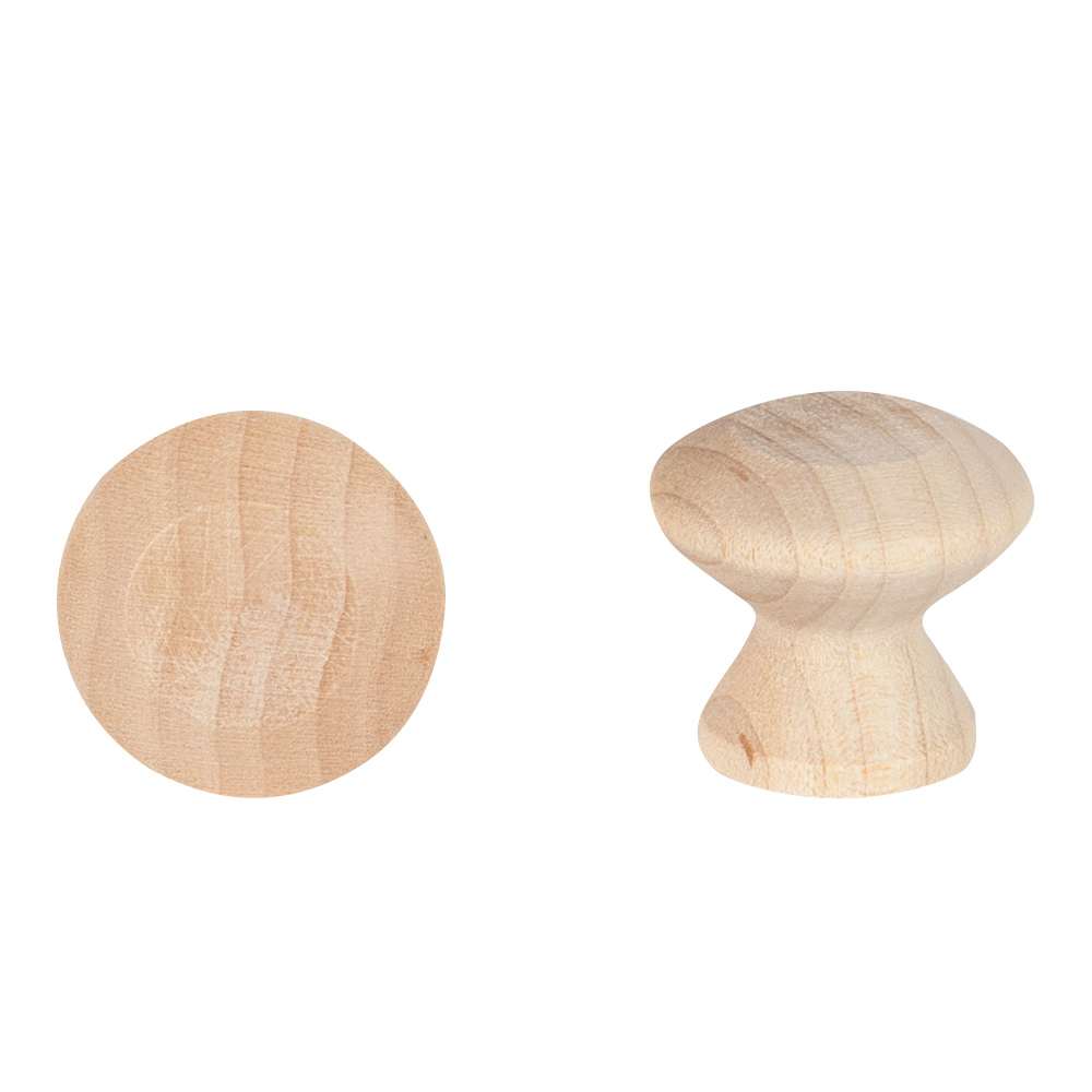 Boutons d'armoire en bois Bourgogne érable brut 28,6 mm Pqt/2
