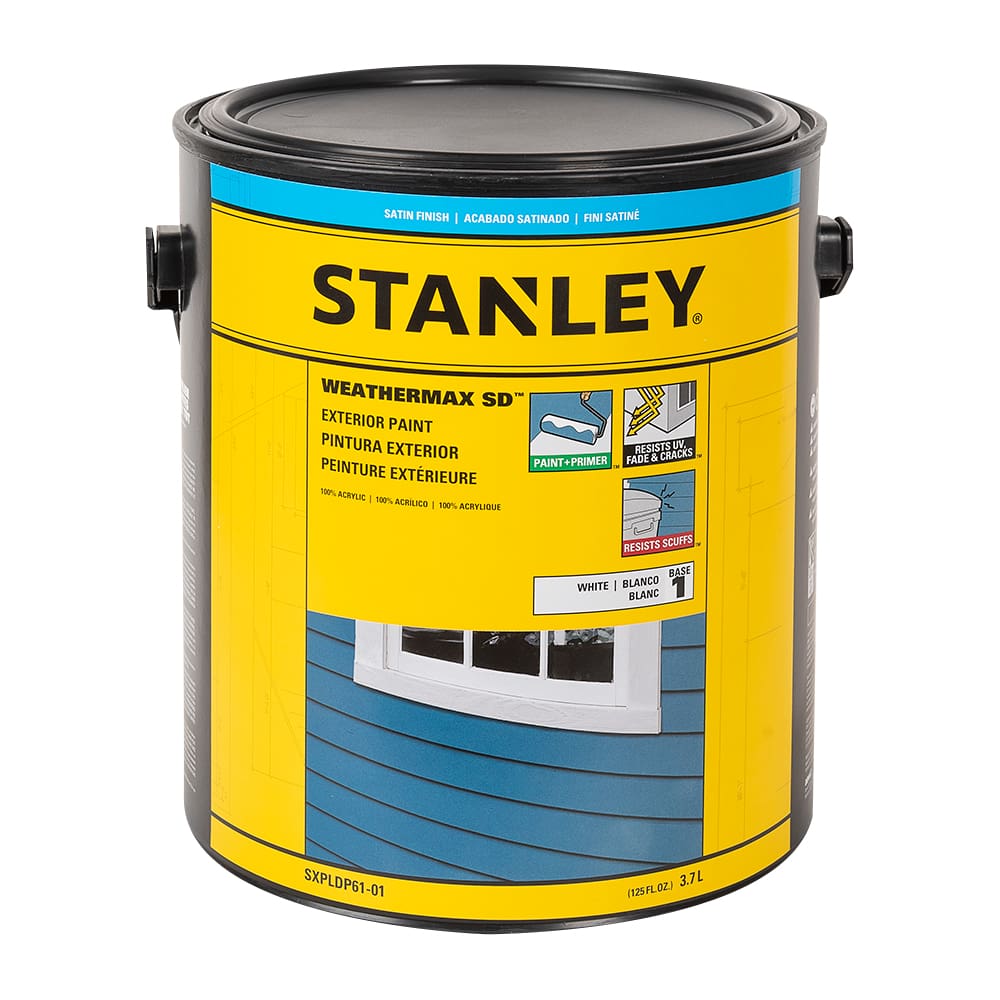 Peinture acrylique extérieur Weathermax SD satiné blanc & couleurs 3,7 L