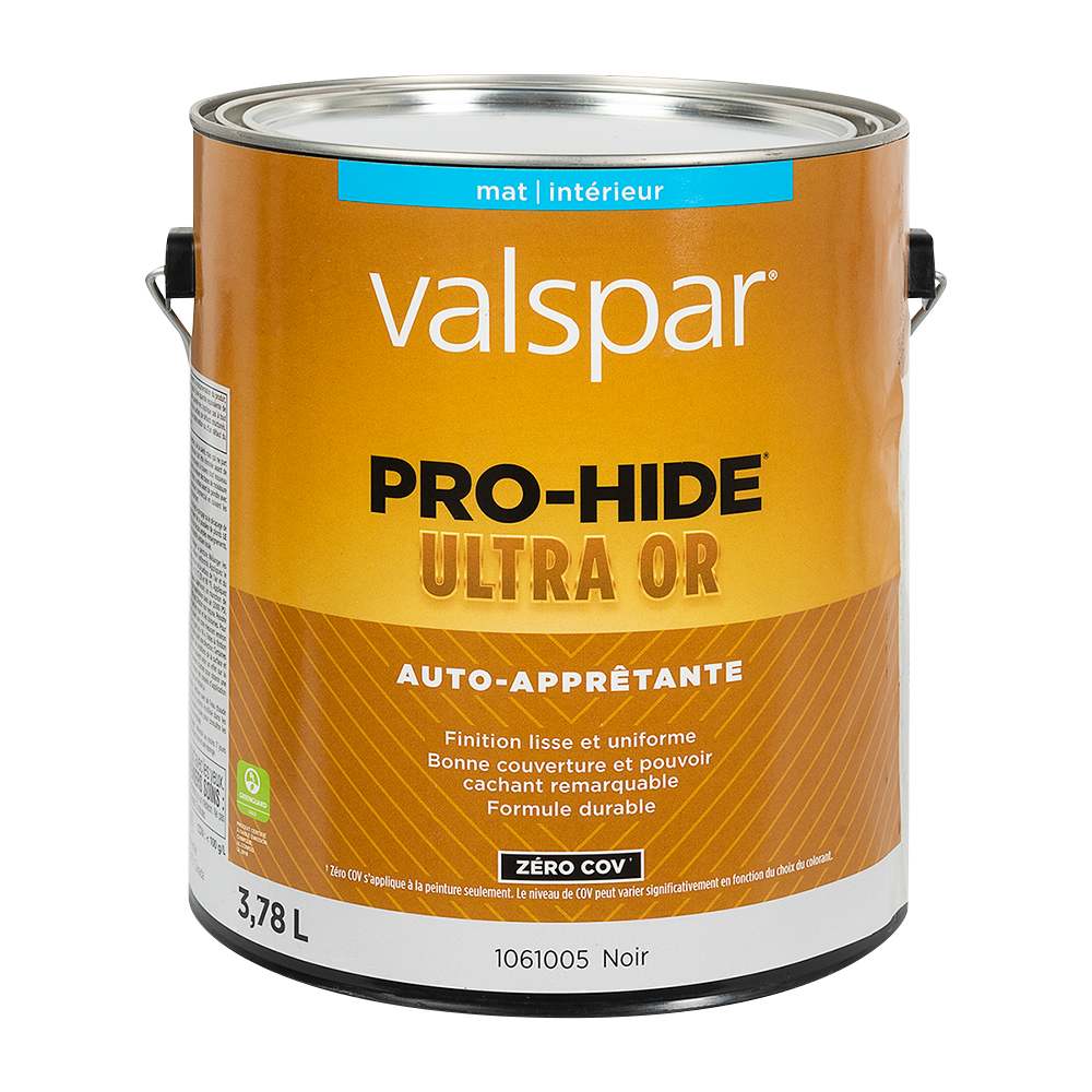 Pro-Hide Gold Ultra Interior Latex Paint Flat Black 3.78 L