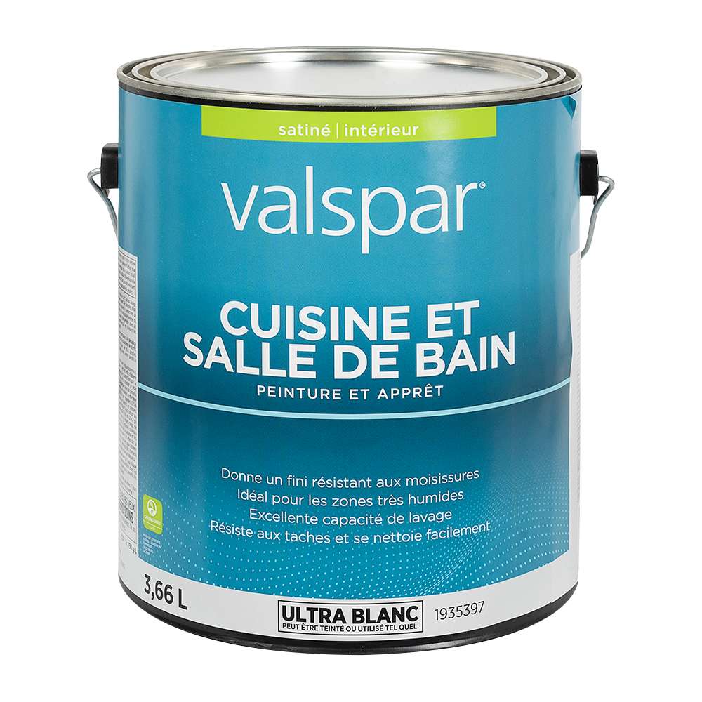 VALSPAR Kitchen and Bathroom Interior Latex Paint Satin Ultra White & colours 3.66 L