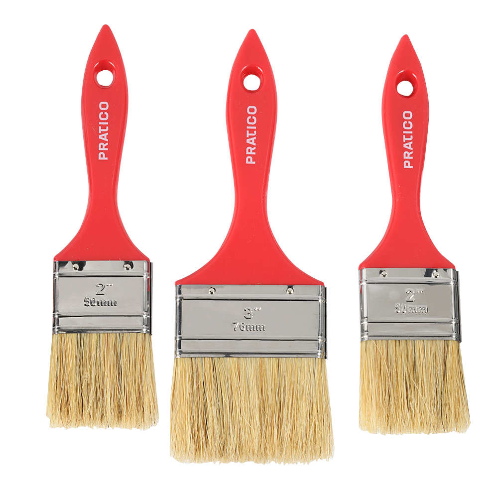 Set of 3 Straight Natural Bristle Brushes