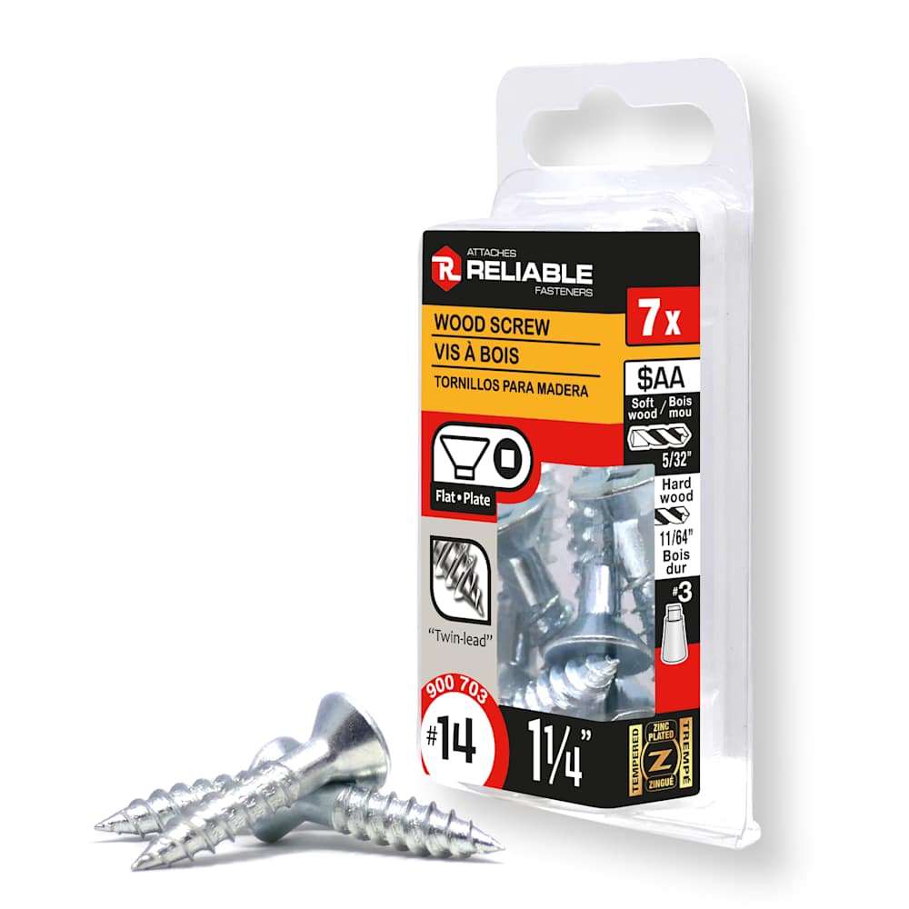 Vis à bois 1 1/4 po n° 14 T.P. Pqt/7