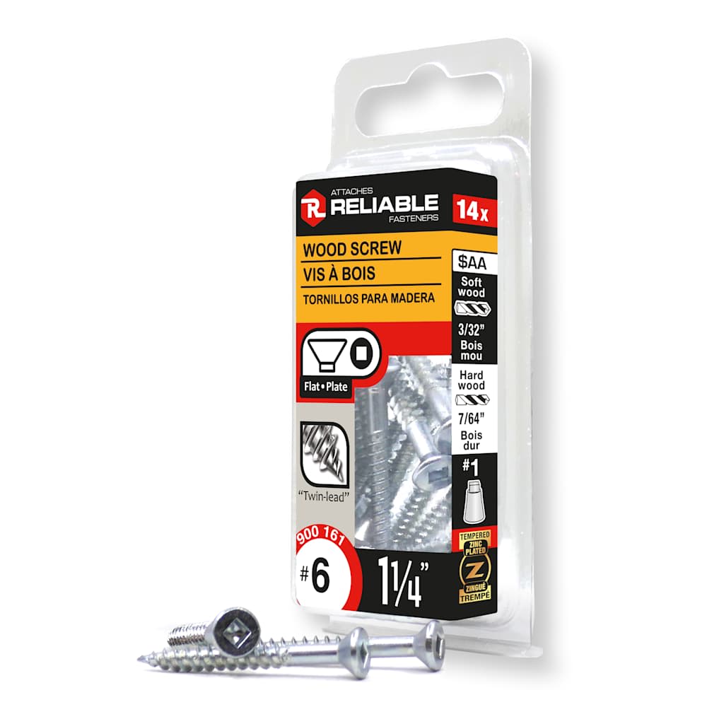 Vis à bois 1 1/4 po n° 6 T.P. Pqt/14