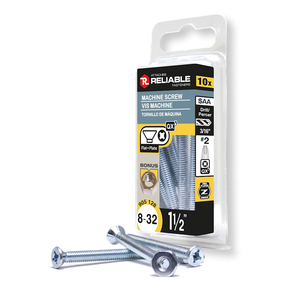 Boulons mécaniques T.P. 8-32 x 1 1/2 po Pqt/10