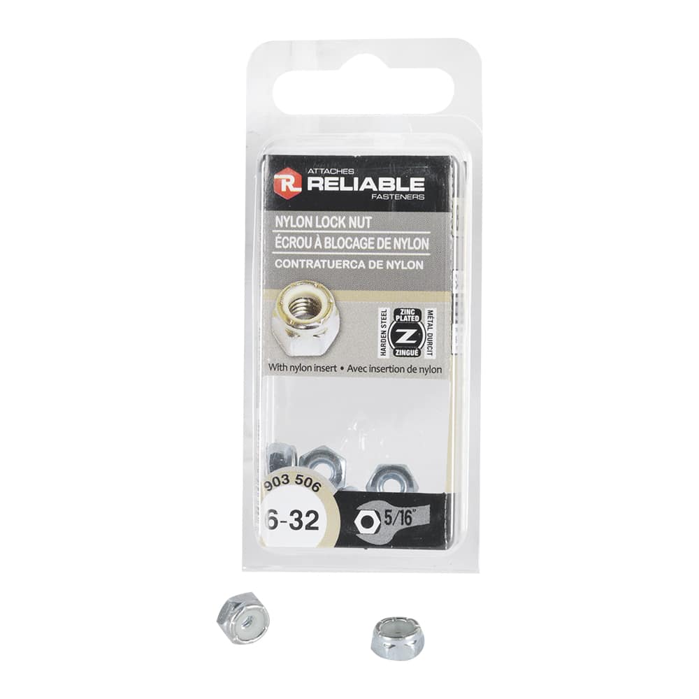 Écrous de blocage 6-32 Pqt/8