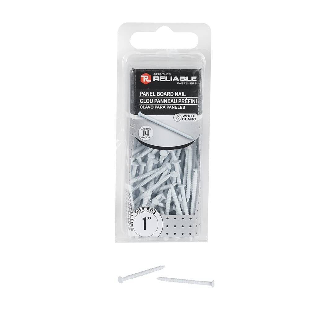RELIABLE FASTENERS White Panel Board Nails - 1 in. (Box of 80)