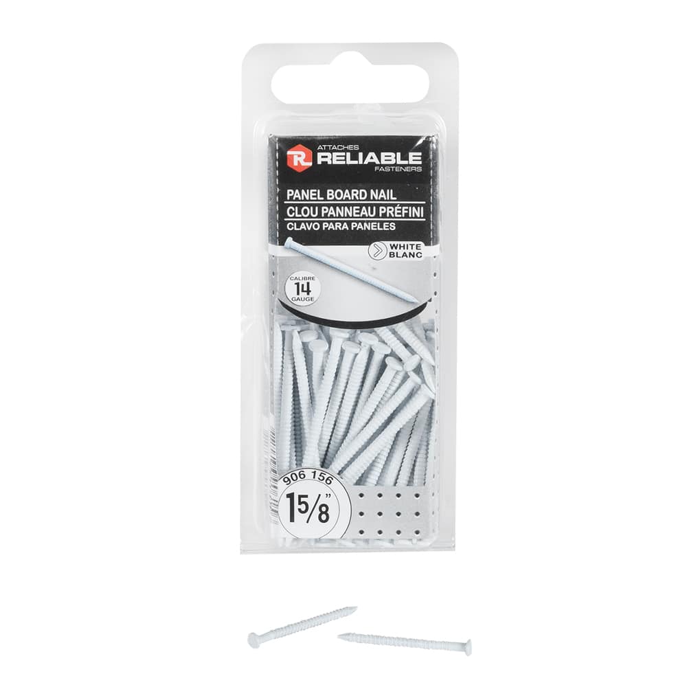 White Panel Board Nails - 1-5/8 in. (Box of 80)