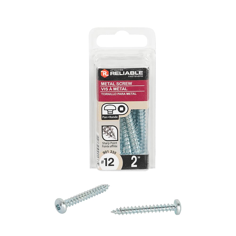 Vis à métal 2 po n° 12 T.R. Pqt/6