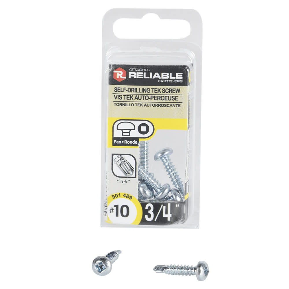 Vis à métal autoperceuses 3/4 po n° 10 tête Pan Pqt/8