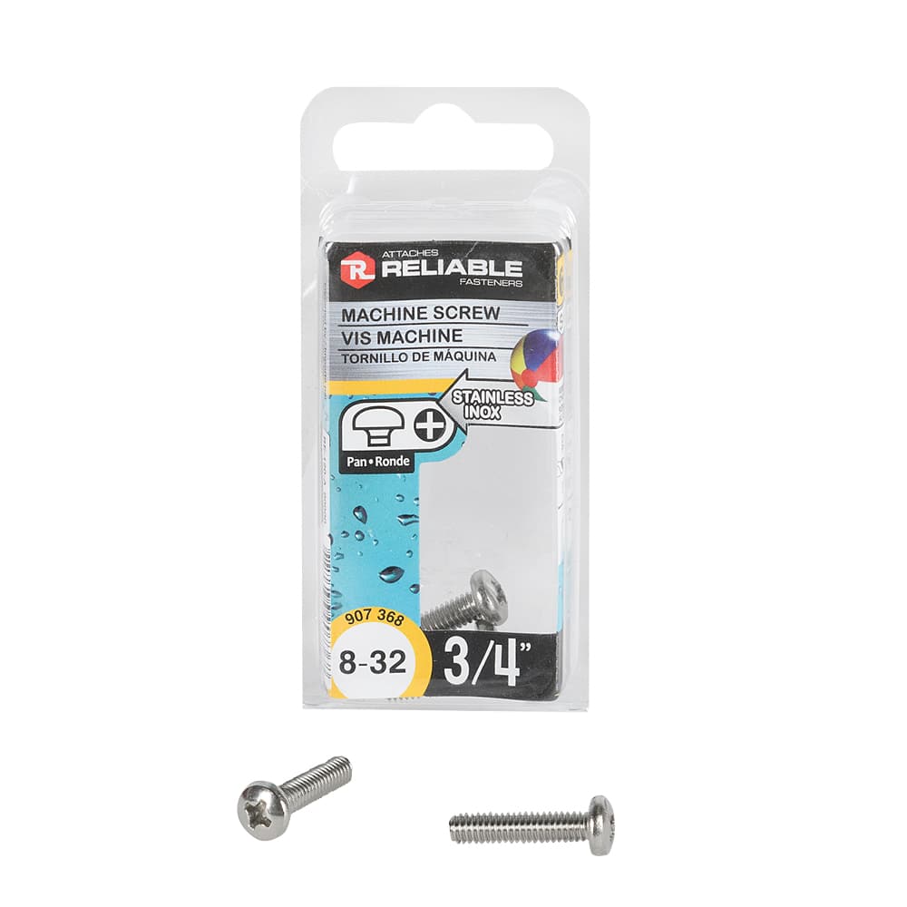 Machine Bolts (stainless steel) 8-32 x 3/4 in. Pkg/6