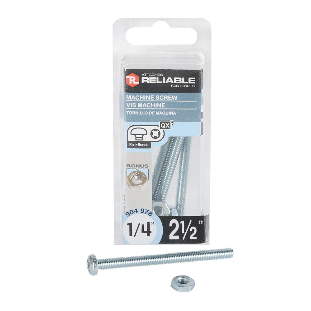 Machine Bolts 1/4-20 x 2 1/2 in. Pkg/4
