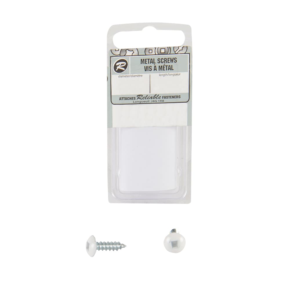 Vis à métal 1 1/2 po n° 8 T.R. blanche Pqt/7