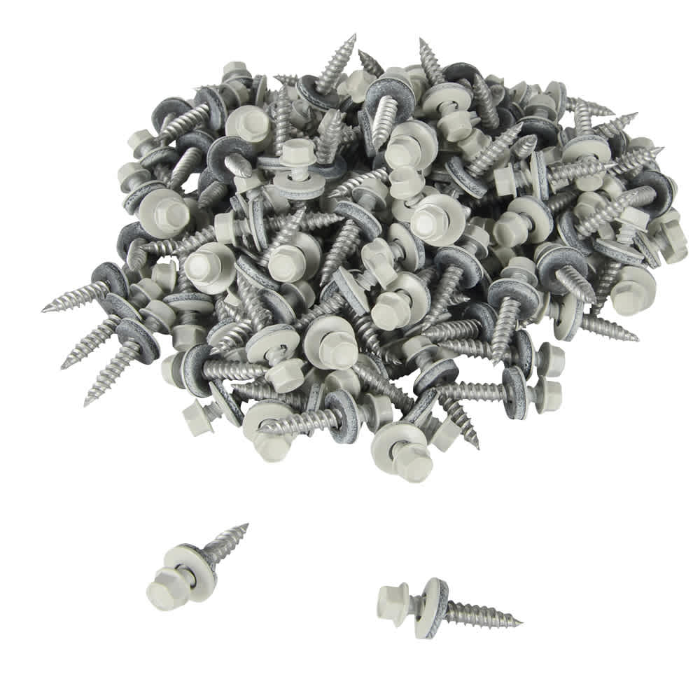 1 1/2 in., n° 9 White Sheet Metal Screws Box of 500