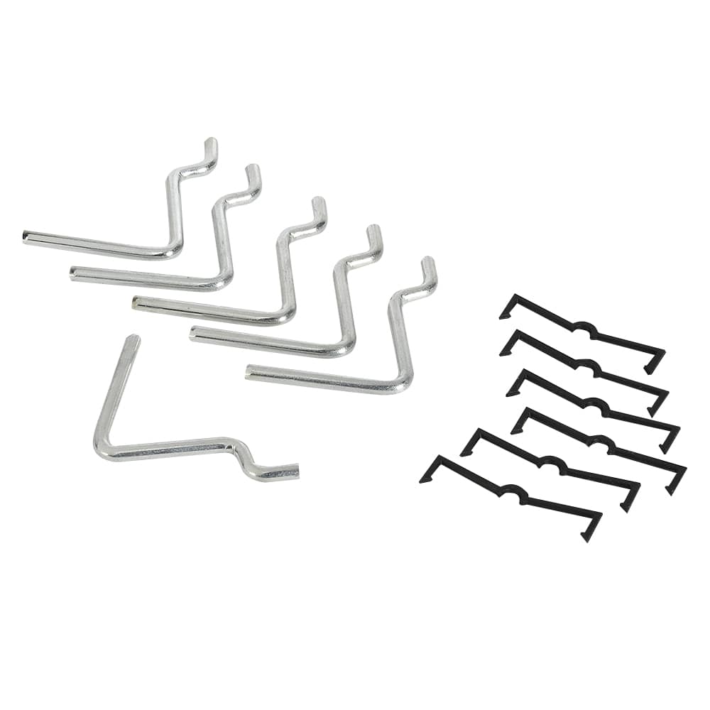 Crochets droits pour panneaux perforés 1 1/2 po Pqt/6