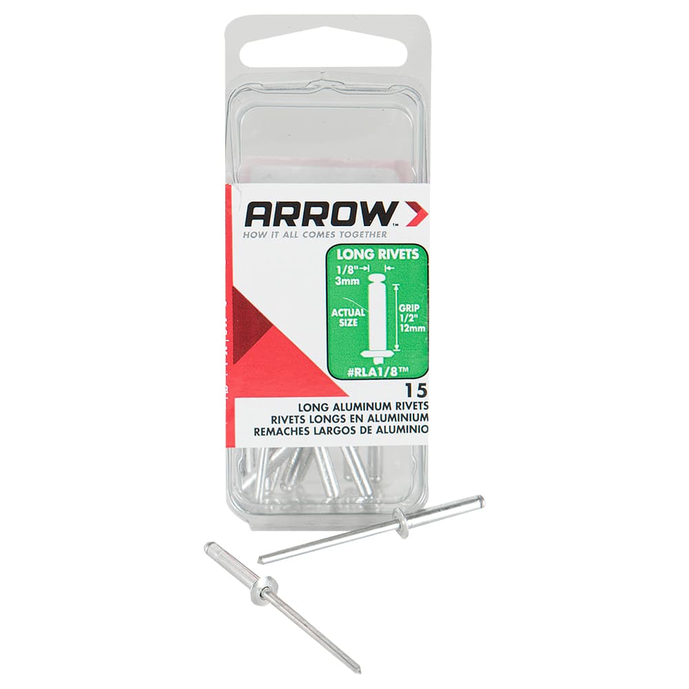 Rivets d'aluminium longs 1/8 po Pqt/15