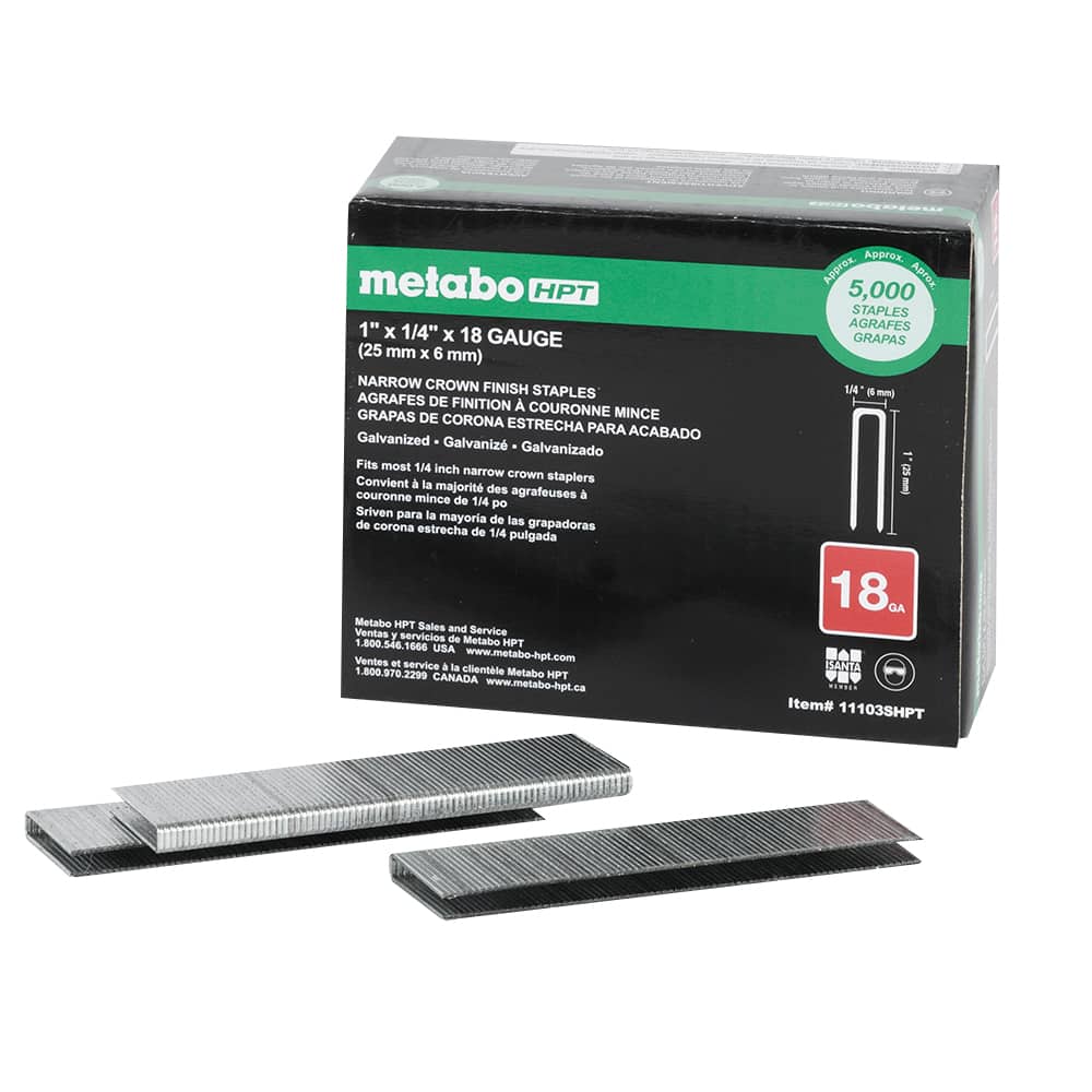 Agrafes de finition à couronne mince 1/4 po Pqt/5 000
