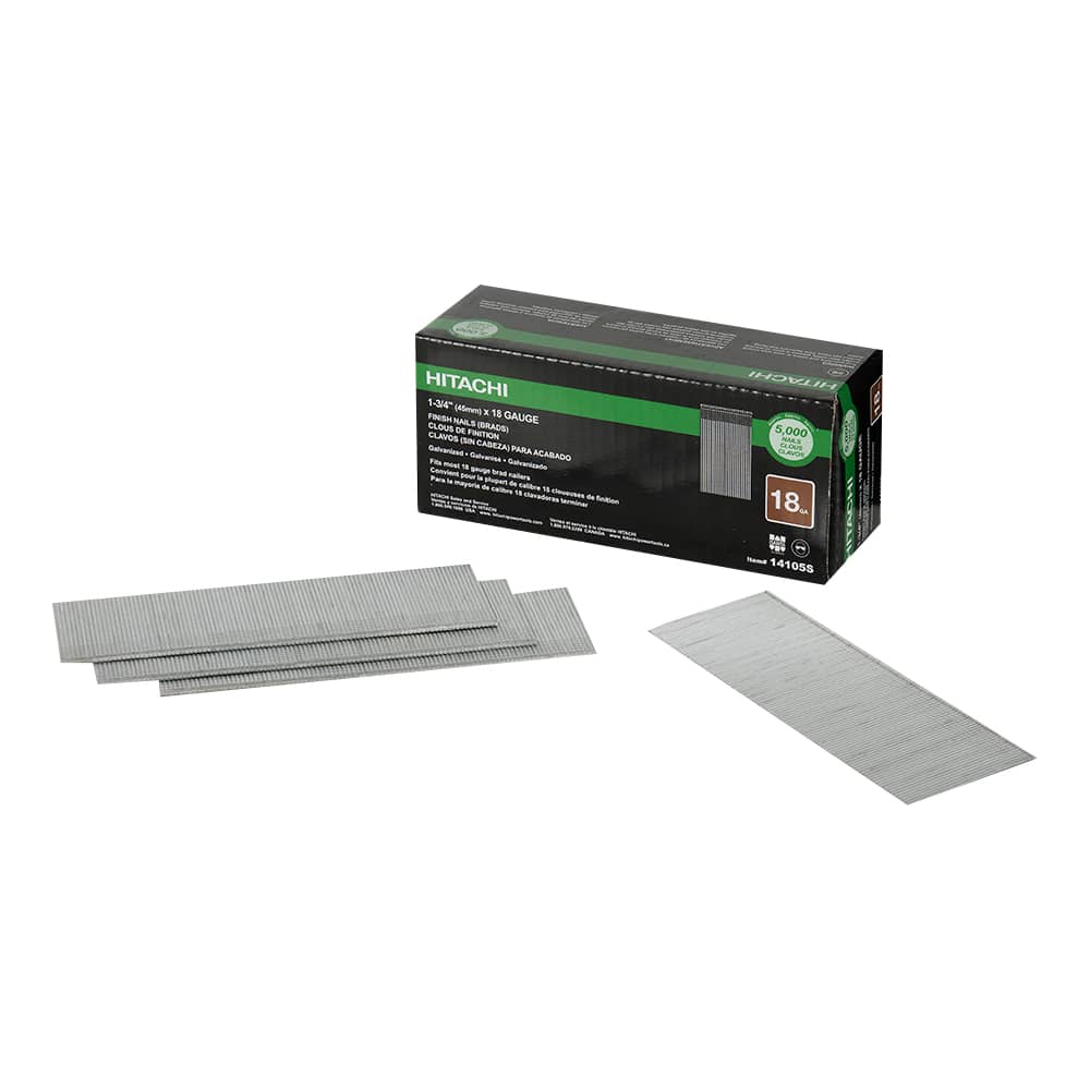 Clous à finir en bande 1 3/4 po n° 18 Pqt/5 000 HITACHI 