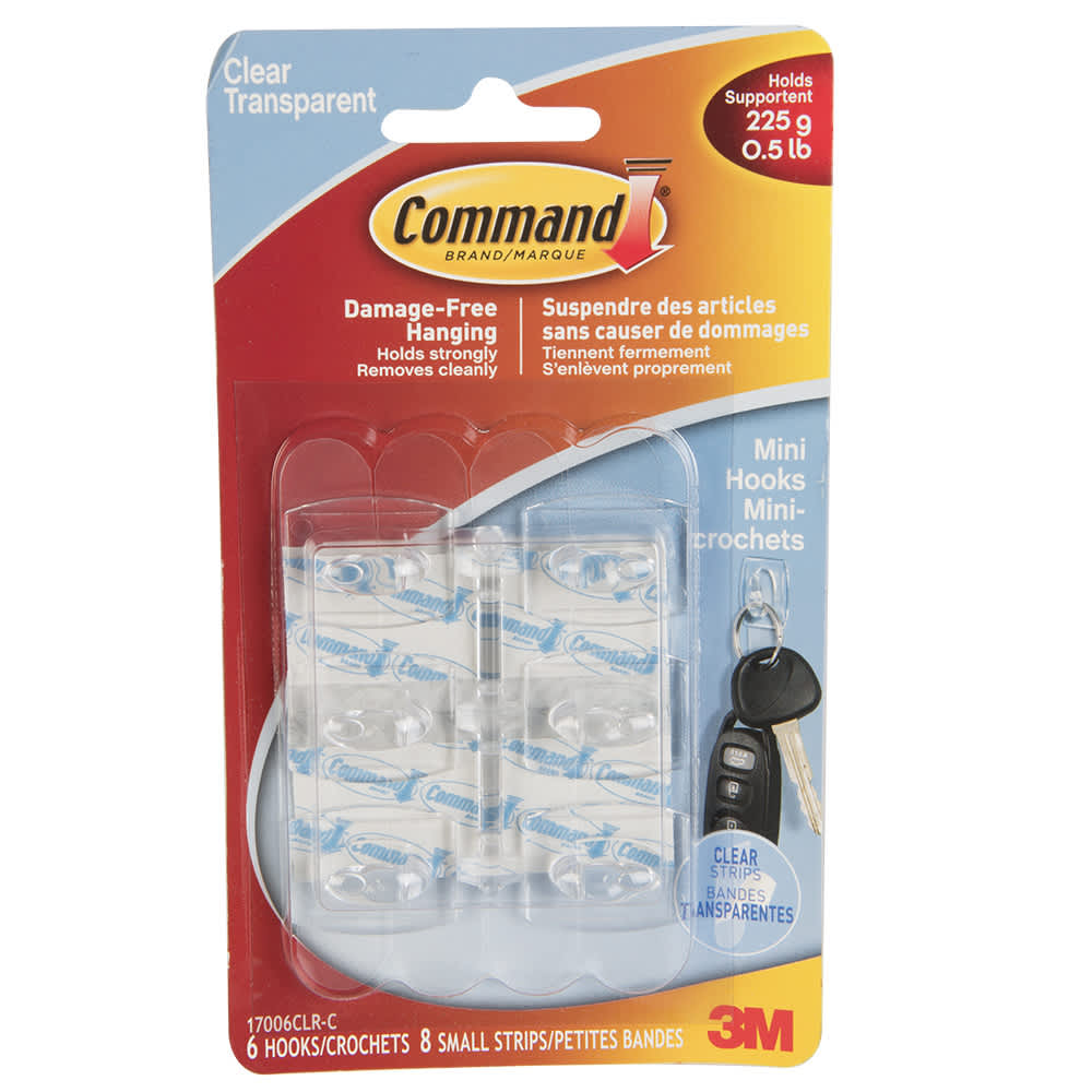 Crochets adhésifs très petit Pqt/6 3M