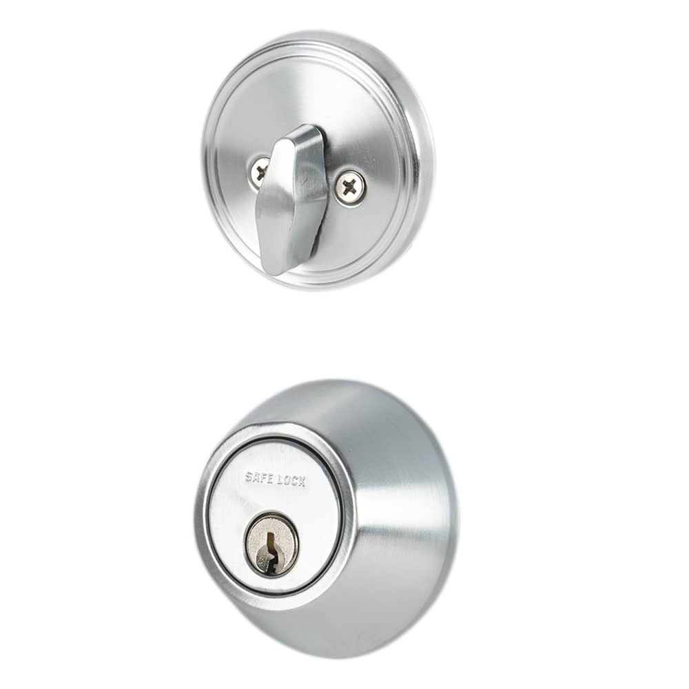 Serrure à pêne dormant simple chrome satiné