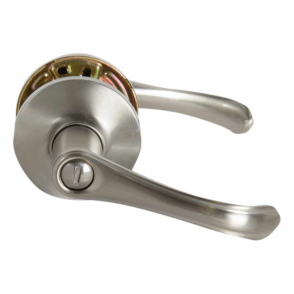 Poignée de porte de salle de bains bec-de-cane  Grapevine nickel satiné