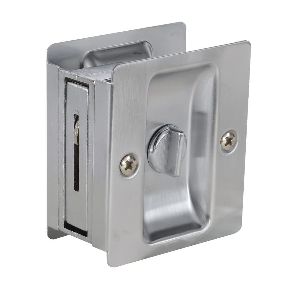 Poignée de porte escamotable pour salle de bains chrome satiné