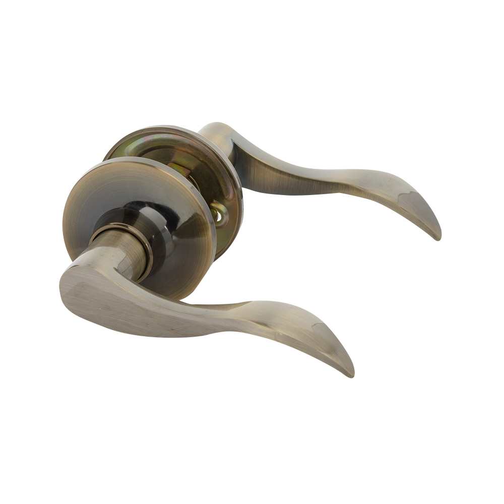 Poignée de porte de passage bec-de-cane Wave laiton antique