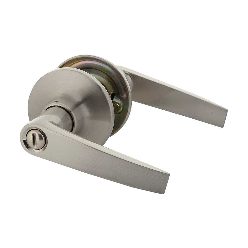 Poignée de porte de salle de bains bec-de-cane  Classic nickel satiné